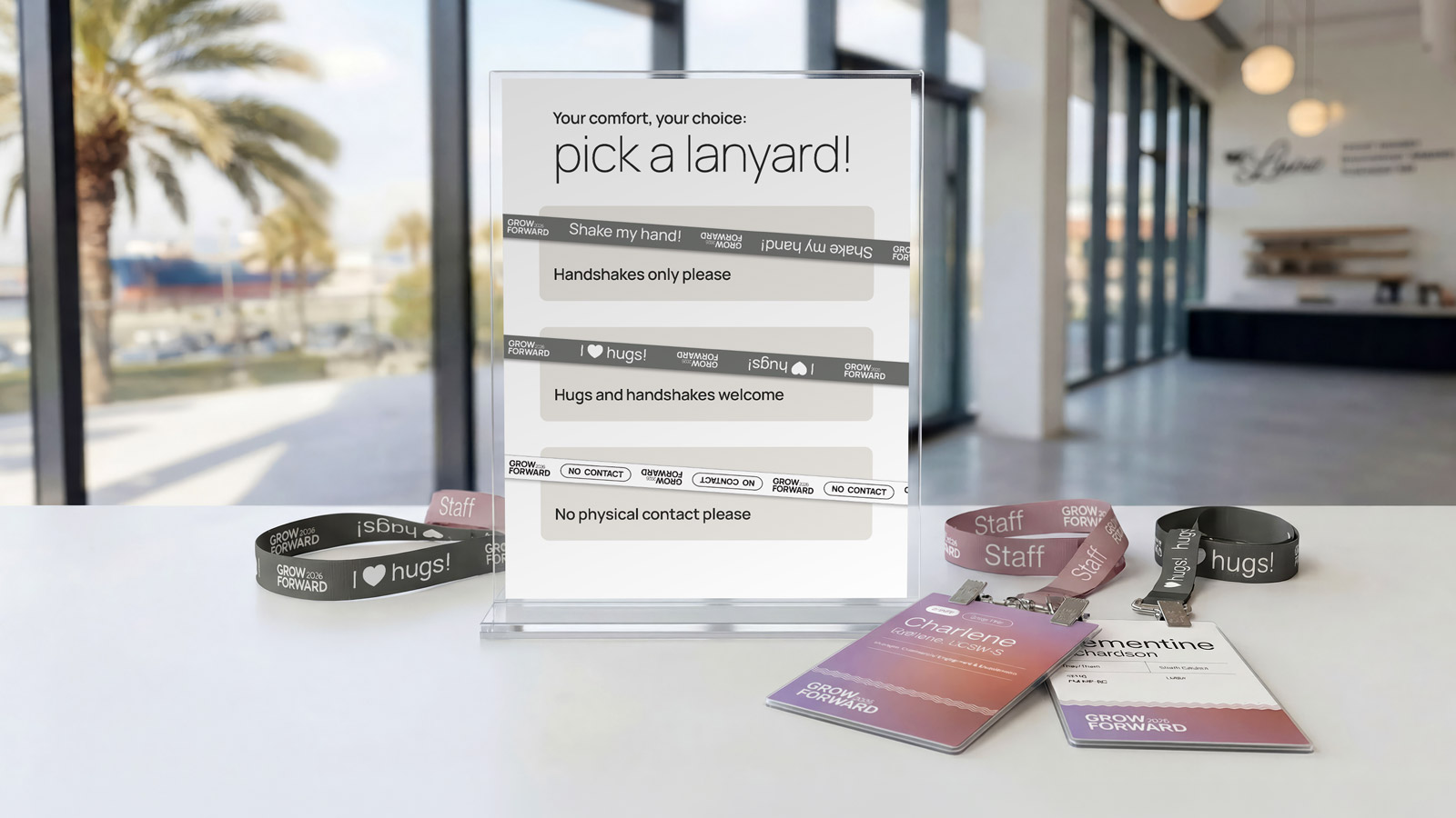 Lanyards and nametags mock-up