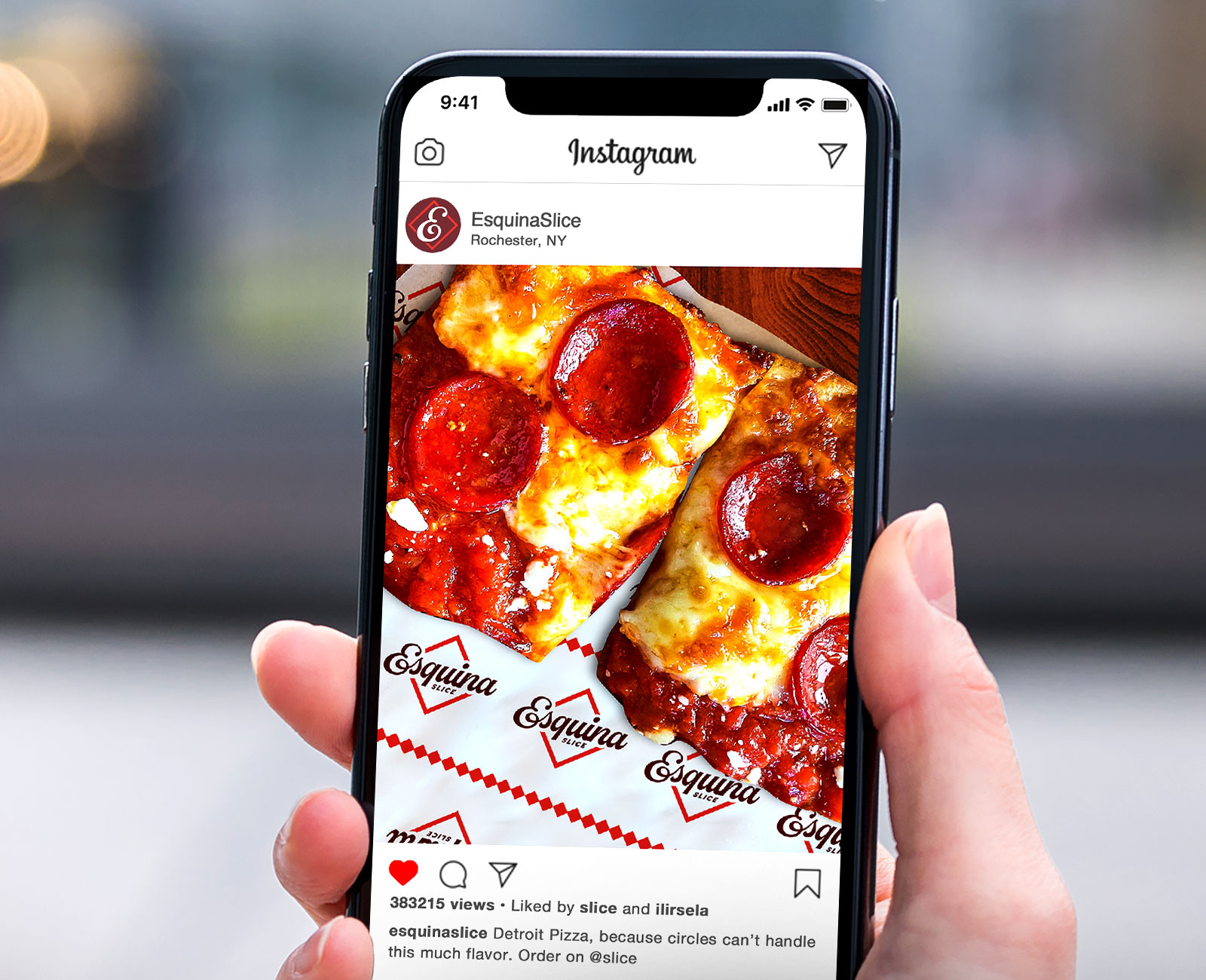 Instagram and branded liner paper.