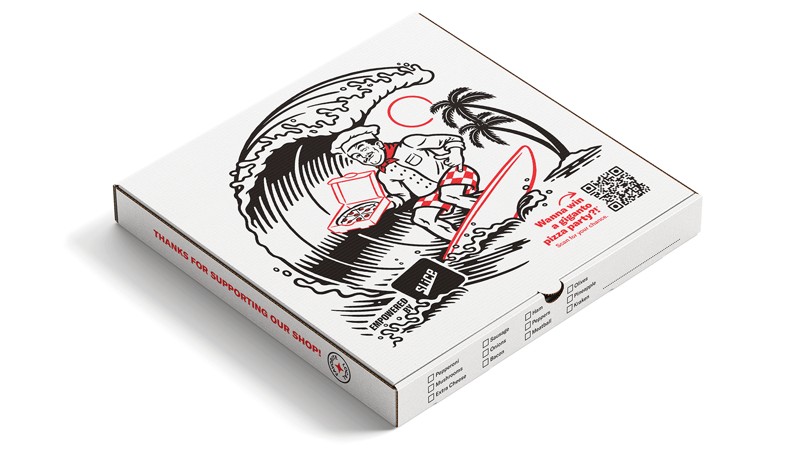 Summer activation. Pizza box.