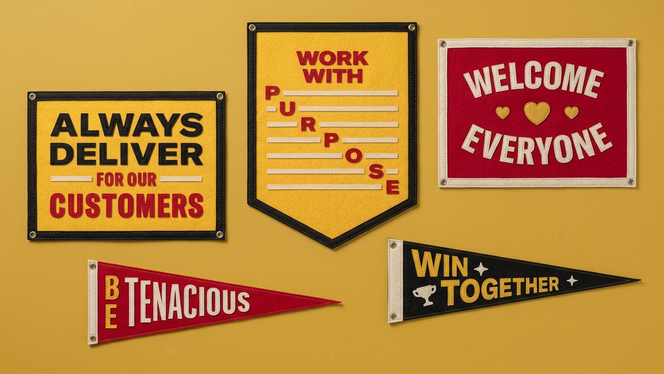 Skopje office design. Pennants.