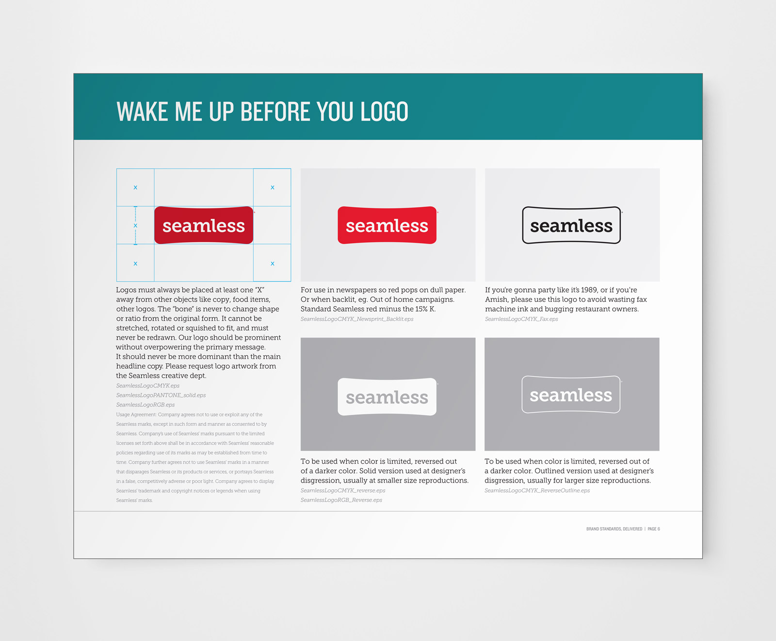 Seamless, Brand Guidelines. Logo usage.