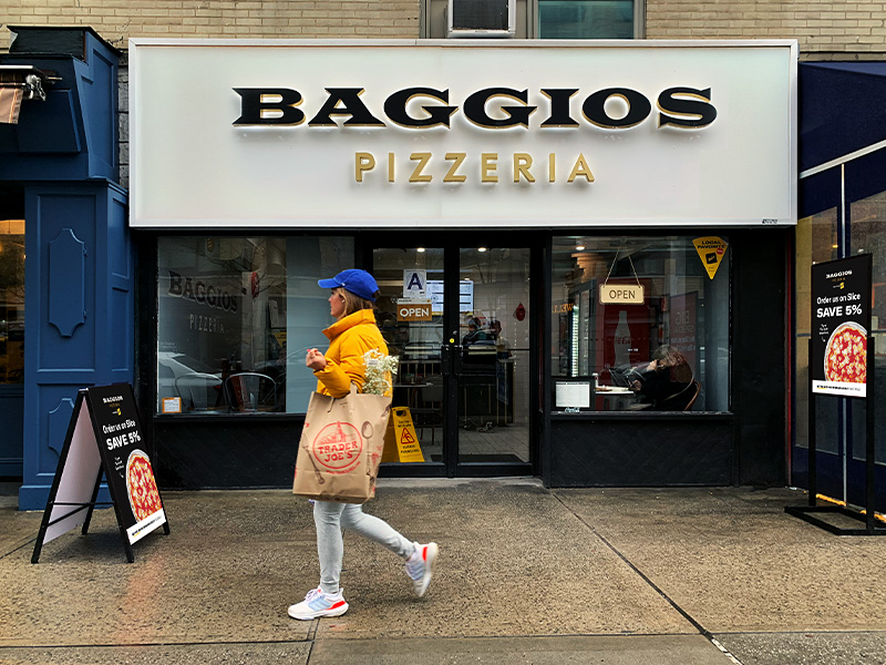 Baggios Pizzeria rebrand, multi-touch marketing campaign